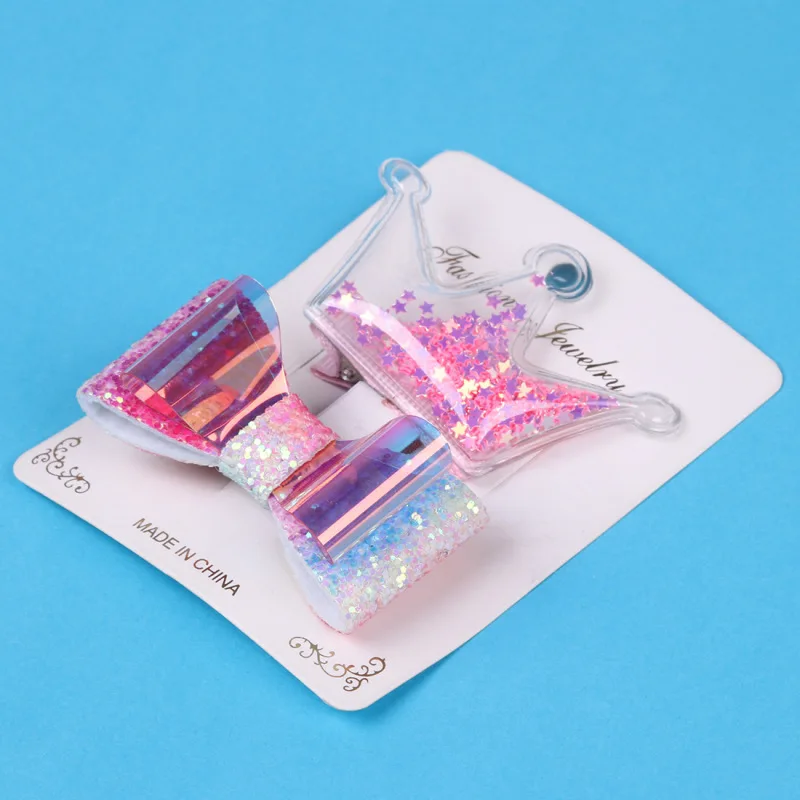 2 шт./компл. милые маленькие девочки заколки-бантики для волос блестящие заколки