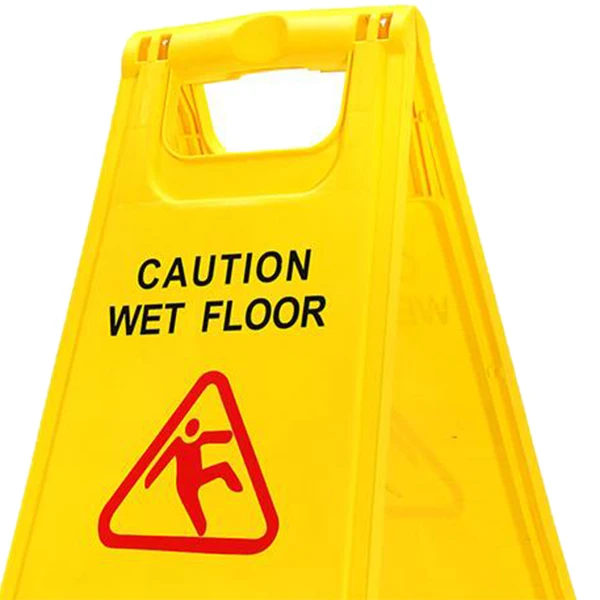

CAUTION WET FLOOR Yellow Warning Wet Floor Sign Safe Clean Smooth Double-Sided Triple-Cornered Warning Sign Tool