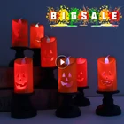 Светодиодсветильник Свеча на Хэллоуин, зеркальное украшение, тыква, паук, призрак вечерние ринка на Хэллоуин, украшение для дома 2021