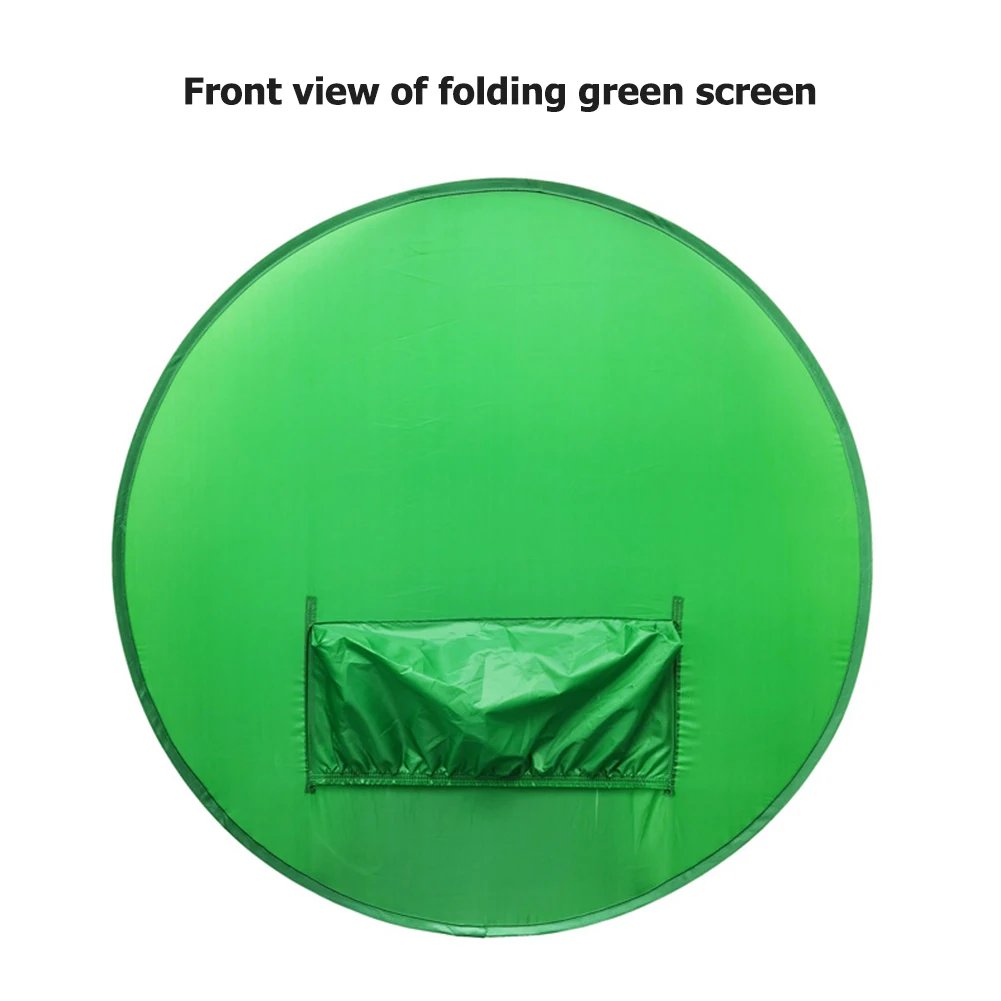 

56" 142cm Green Screen Backdrops Photography Background Portable Foldable Round Backdrop Cloth for Video Studio Live Broadcast