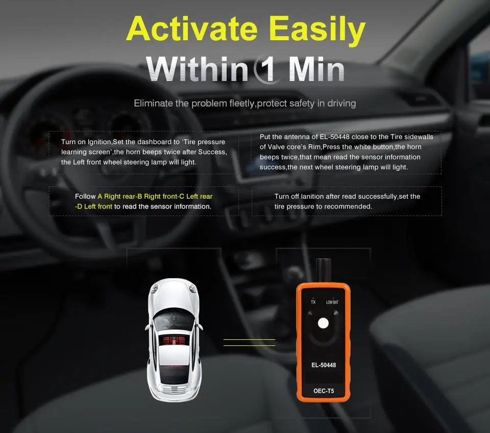 EL50448 датчик давления в шинах Mo-ni-tor OEC-T5 EL 50448 для G.M/для Opel TPMS средство сброса |