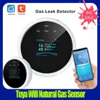 Датчик природного газа Tuya с Wi-Fi, детектор утечки горючего газа, датчик температуры, бытовой смарт-датчик с ЖК-дисплеем и питанием от USB
