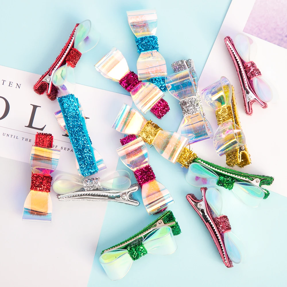 2 шт./компл. разноцветный Цвет бант Заколки для волос Для женщин девочек детская