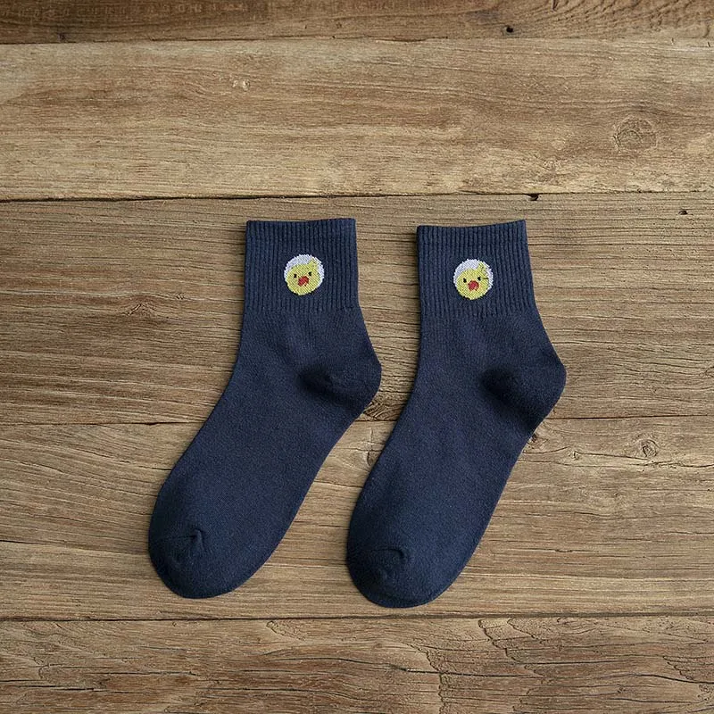 Navy Socks Креативные забавные носки из хлопка с разными милыми животными; женские носки; дизайн; милые носки с героями мультфильмов в стиле Харадзюку; Sokken - Цвет: Navy Socks