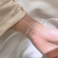meyrroyu sterling silver creative design geometric cross asymmetry chain bracelet minimalist women jewelry on hand party gift
