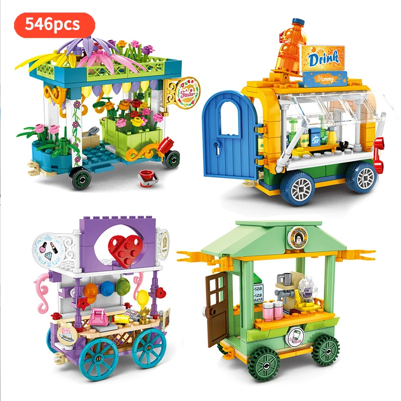 4 компл./лот Festooned транспортного средства Еда стенд напитков магазин мобильный