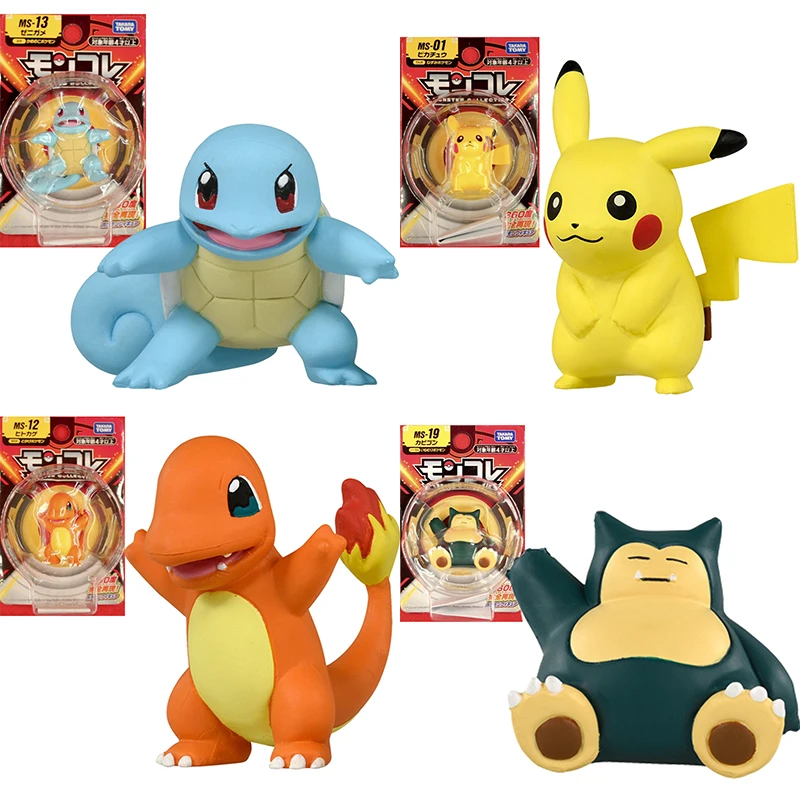 

TAKARA TOMY Pokemon 4-4.5cm MS Series Pikachu Charmander Snorlax Squirtle Mew Anime Action Figure Model Toys Gift for Children