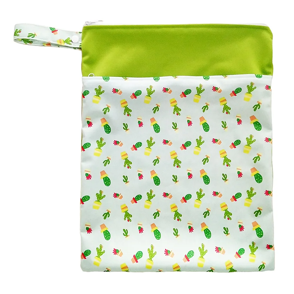

2019 Baby Diaper Bags Double Zippers Wet/Dry Bag Waterproof Wet Cloth Diaper Backpack Reusable Diaper Cover Wet Bag