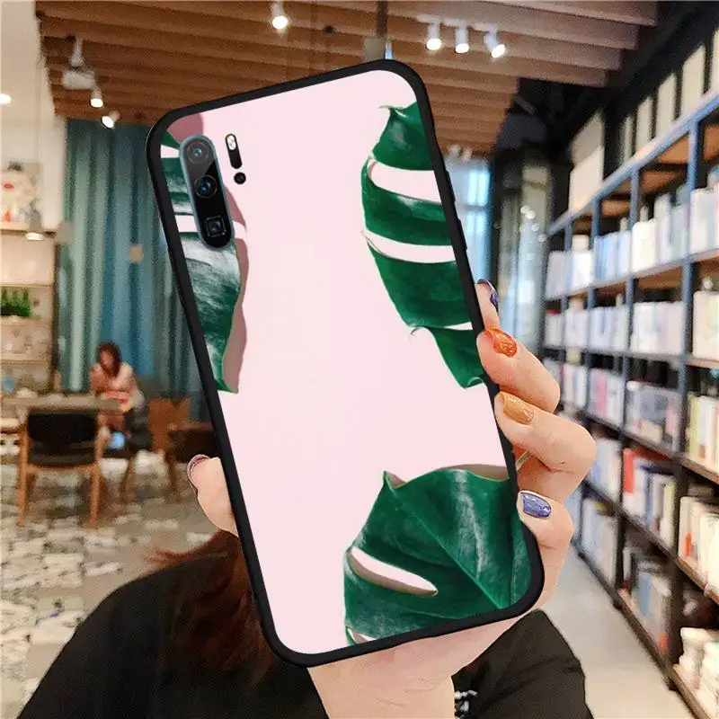 

Tropical green plant banana leaf leaves Phone Case For Huawei honor Mate P 9 10 20 30 40 Pro 10i 7 8 a x Lite nova 5t Soft