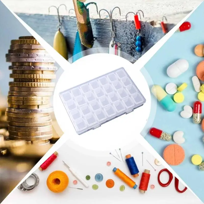 

Diy Craft Painting 28 Grid Beauty Tools Adjustable Box Embroidery Storage Box Diamond Box Accessories Diamond Storage J4V2