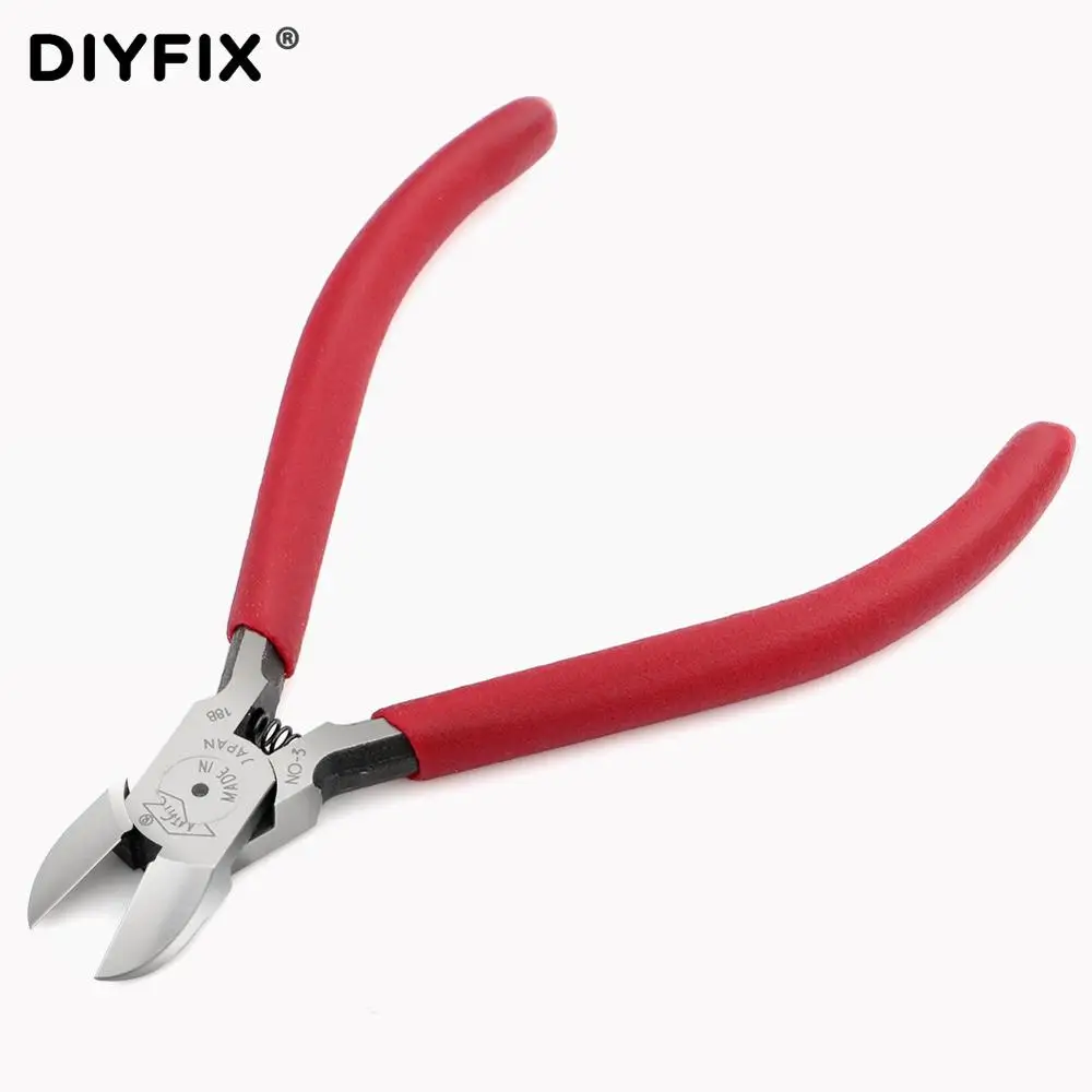 

DIYFIX 4.9" Mini Diagonal Pliers Electrical Wire Cable Cutters Cutting Side Snips Flush Pliers Nipper Anti-slip Hand Tool MTC-3