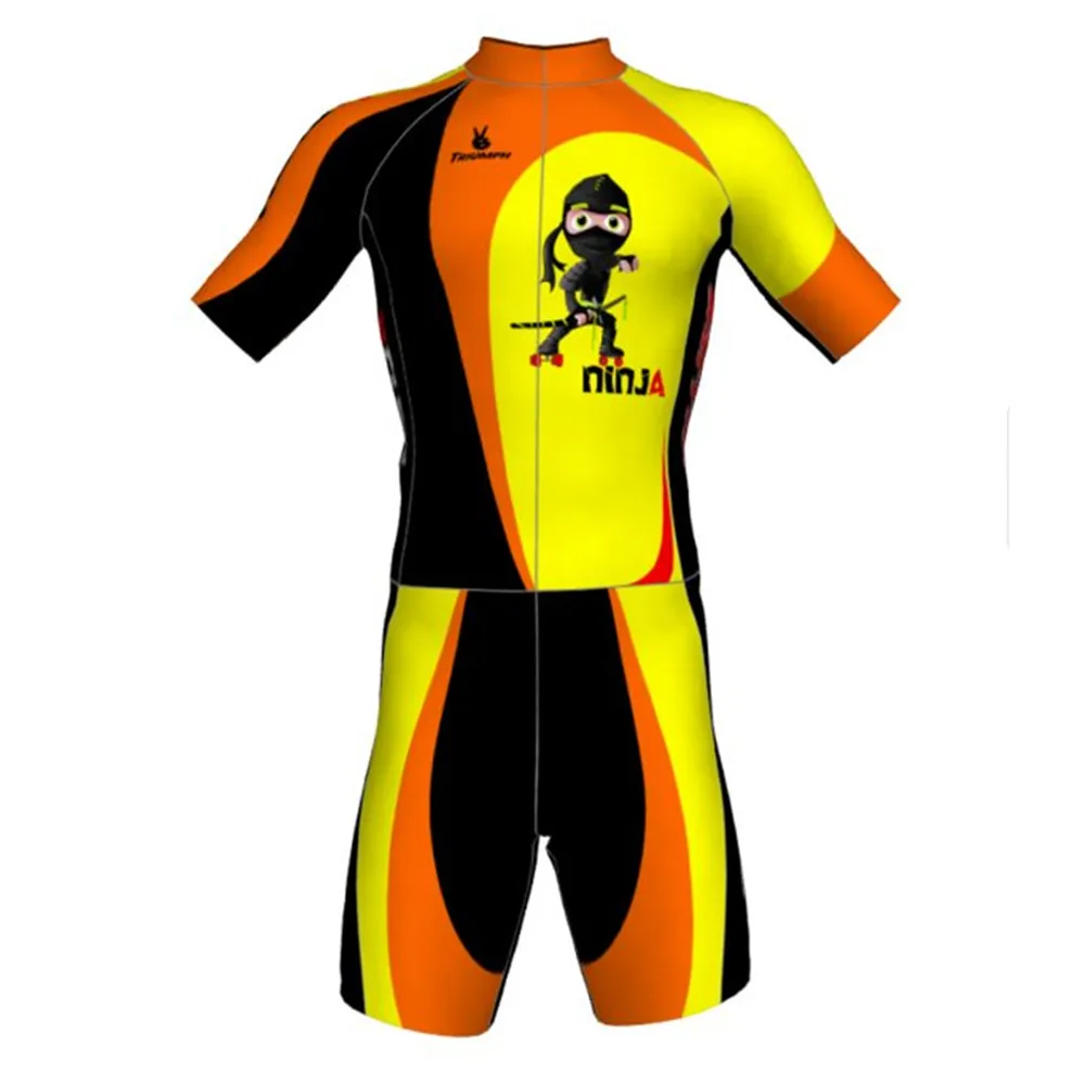 Костюм триатлоновый мужской для скоростных роликовых коньков одежда триатлона