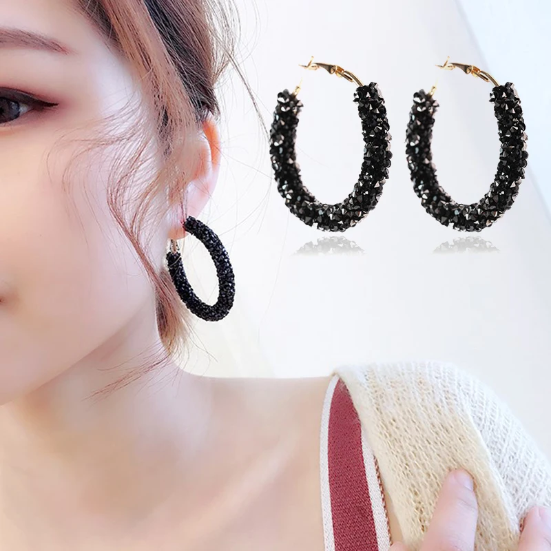 Серьги очаровательные большие Преувеличенные геометрические круглые блестящие