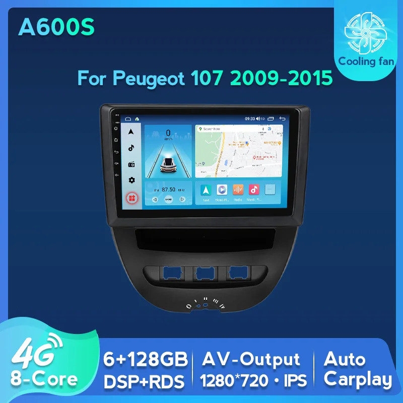 

HD 1280X720 IPS Android 11 DSP RDS Car Auto Radio Multimedia Video Player for Peugeot 107 2009-2015 Navigation GPS 2 din