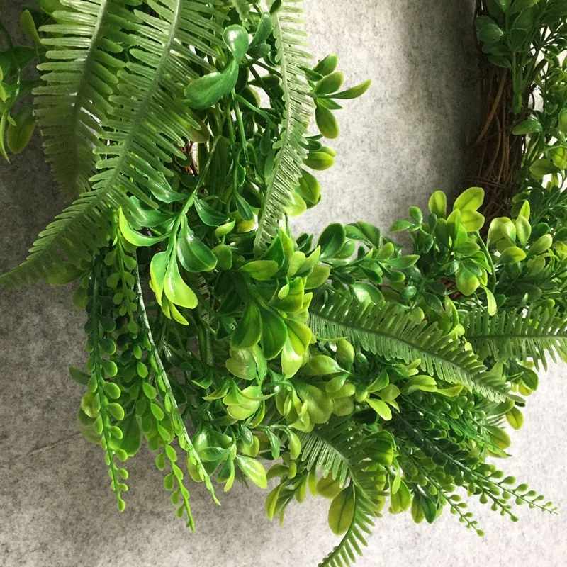 Искусственные листья самшита пластиковый венок из искусственного зелёного