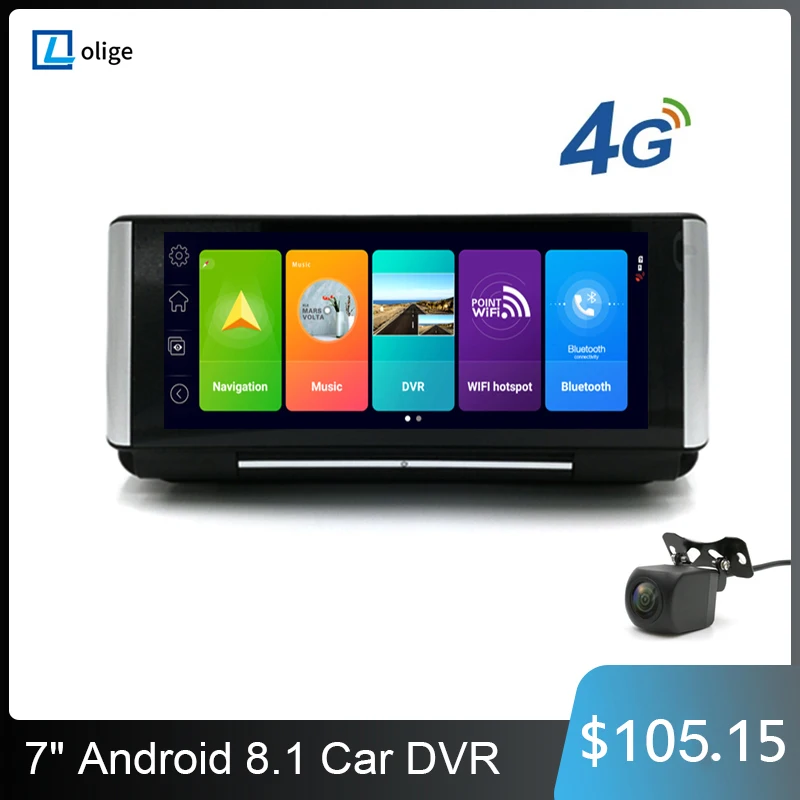 7 дюймов Android 8 1 ADAS DashCam Автомобильный видеорегистратор Камера 4G WIFI 2 ГБ + 16 Гб GPS