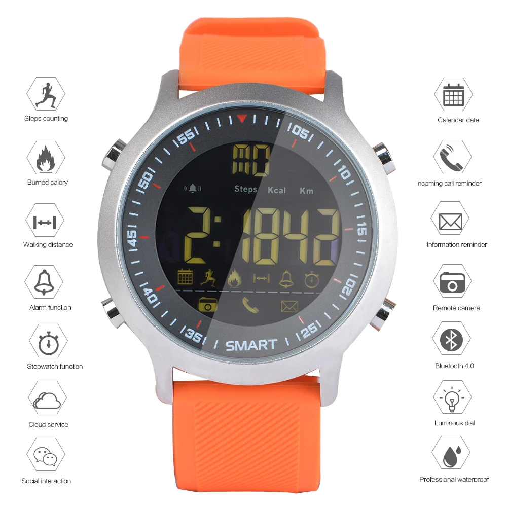 New men's and women's sports smart watch pedometer phone information alarm clock Bluetooth waterproof luminous dial long standby |