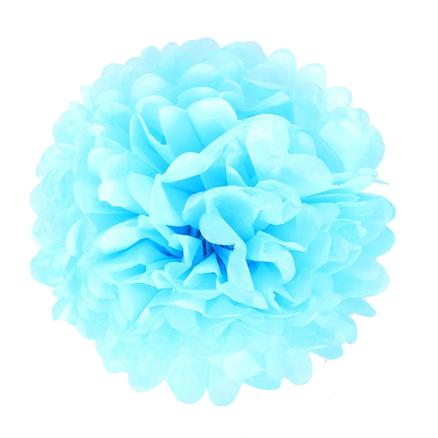 light blue 1 шт. Свадебные украшения Аксессуары для мероприятий помпоны из бумаги салфеток мяч день Рождения Вечеринка ребенок душ аксессуары - Цвет: light blue