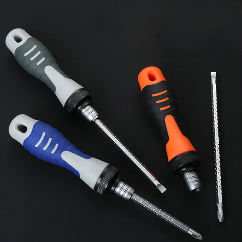 

Ratchet Screwdriver Magnetic Woodworking Tool Retractable Mini Screwdriver Removable Slotted Phillips Head Hardware Tool