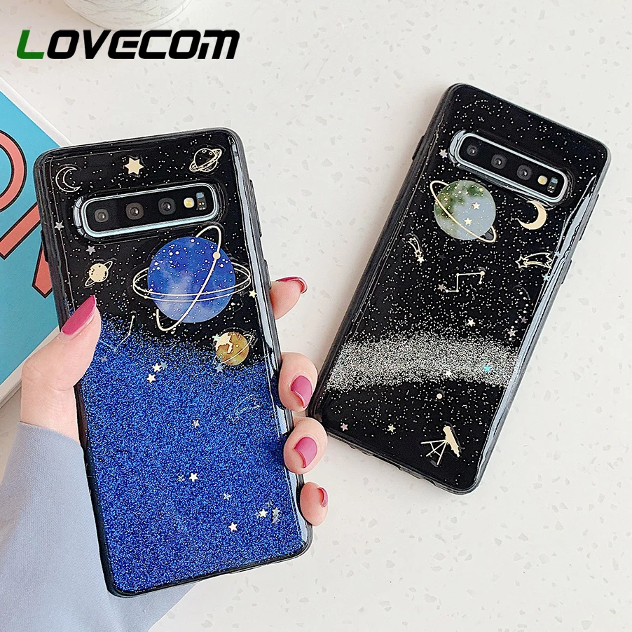 Чехол для телефона LOVECOM в стиле ретро с блестками и планетой звездой Samsung Note 10 Pro S8