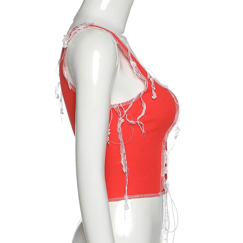 Sexy Women Crop Tank Tops Cross Bandage hollow Out Party Night Clubwear Cloth For Female Женская одежда