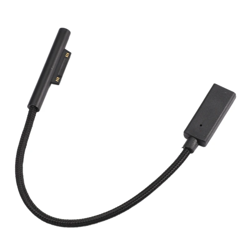 Nylon Braided 0.2M Female USB-C Charging Cable for Surface Pro 6/5/4/3 Laptop 1/2 45W 15V PD | Электроника