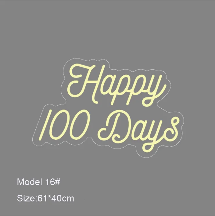 

Счастливые 100 дней, светодиодная неоновая вывеска для вечевечерние, режим 16 #