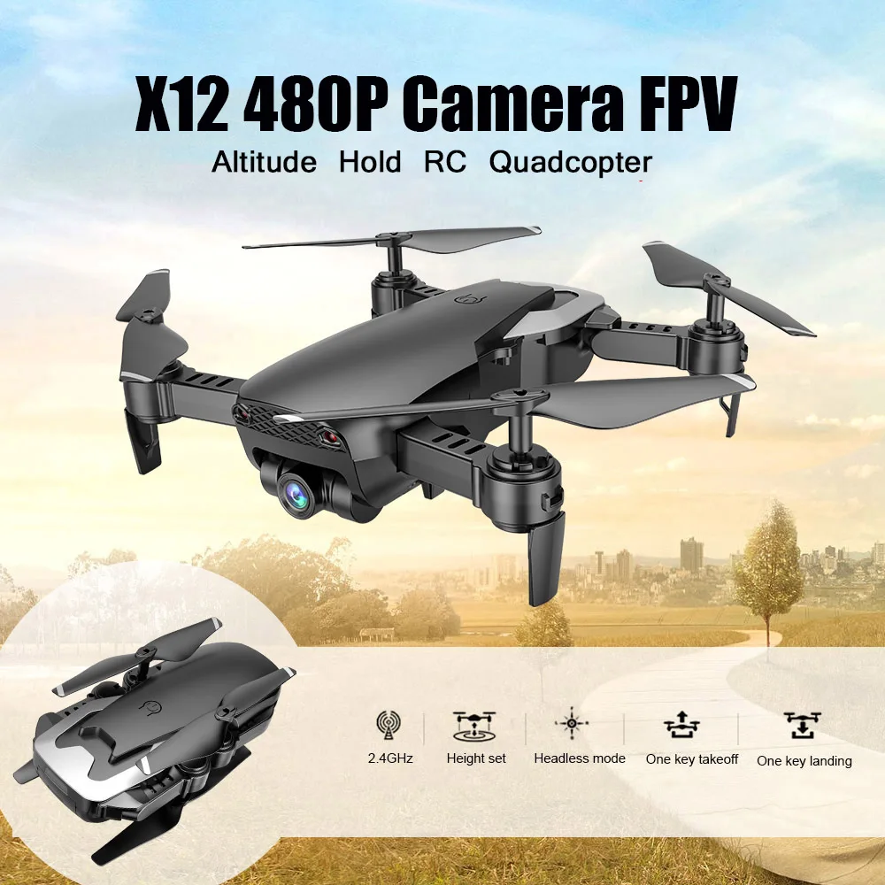 X12 2.4G 480P Camera WiFi FPV Mini Drone Altitude Hold One Key return Remote Control Toy RC Quadcopter Three color optional | Игрушки и
