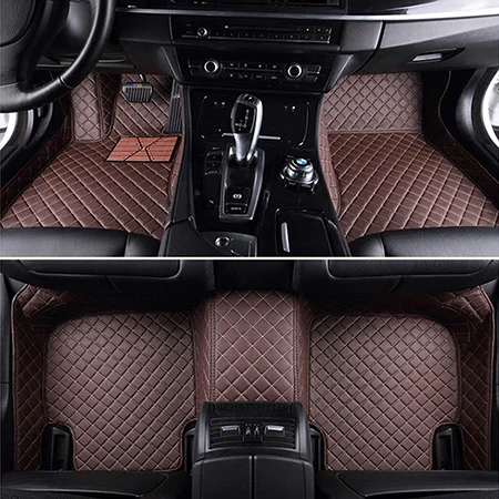 Brown Кожаный коврик для ног автомобиля на заказ для Citroen DS DS3 DS4 DS5 DS6 DS7 DS4S DS5LS для Dodge Journey автомобильные коврики автомобильные аксессуары - Название цвета: Brown
