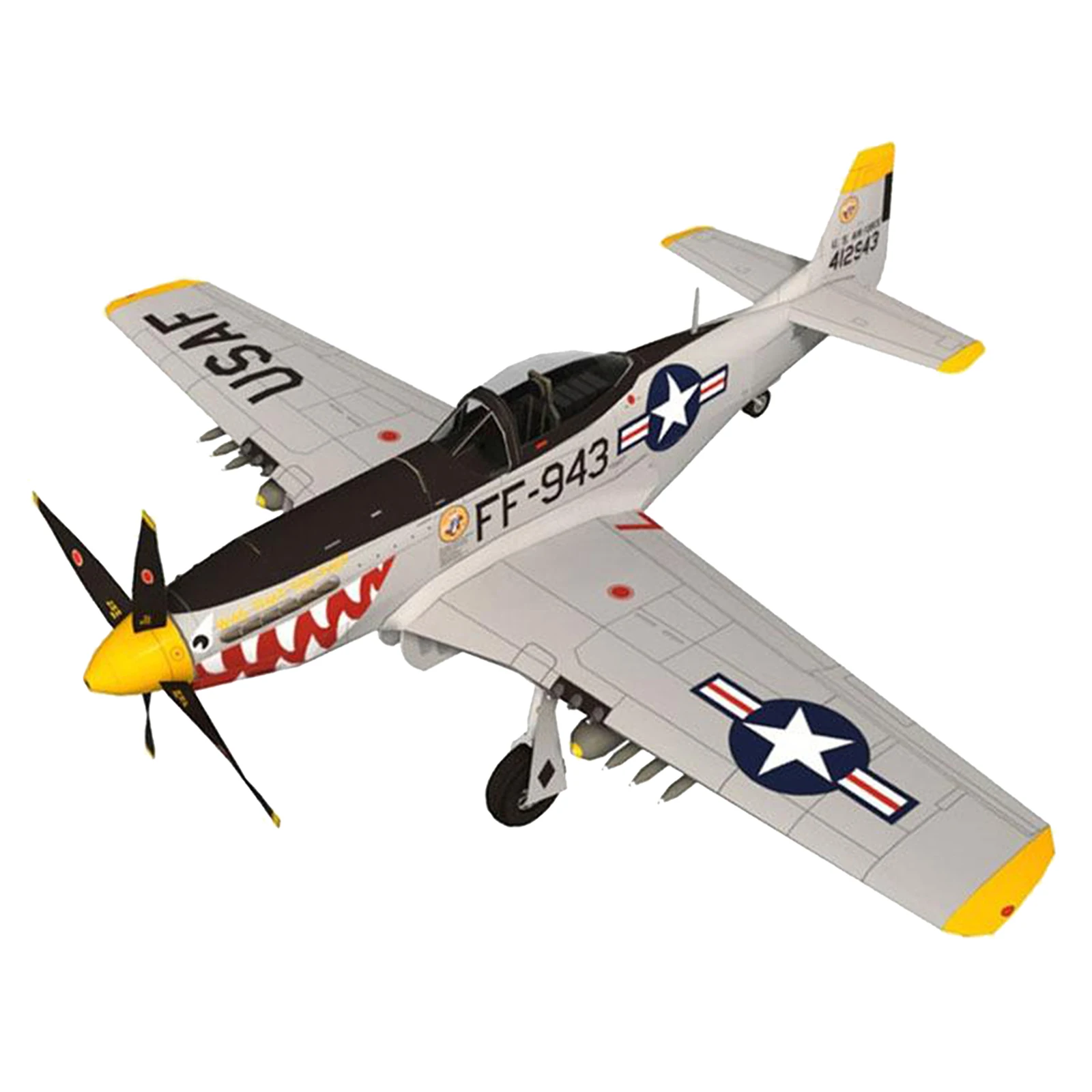 

1/33 Scale Paper P-51D Fighter DIY Airplane Aircraft Model Home Desktop Office Ornament
