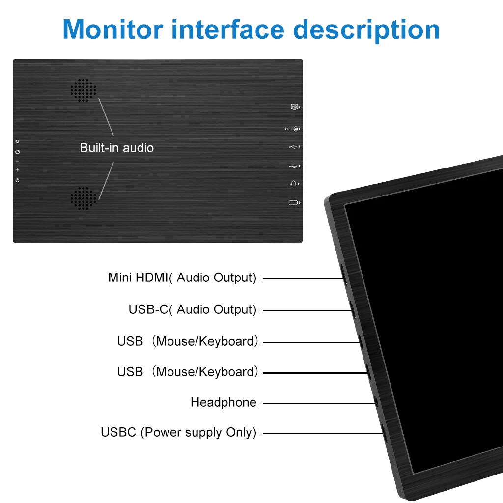 

10.1 inch 1920*1080IPS HDMI capacitive display industrial USB computer PC car monitor notebook computer touch screen