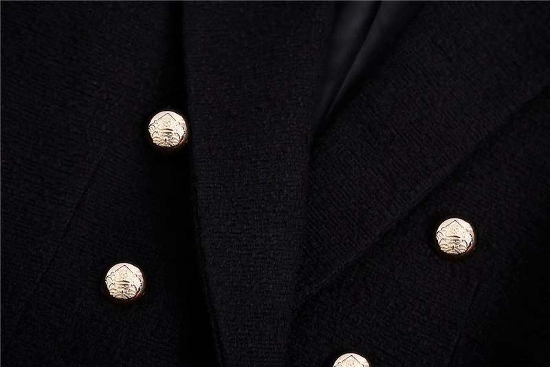 

Elegant Women Woolen Blazer 2020 Office Ladies Pocket Jackets Casual Female V-Neck Slim Suits Solid Black Girls Chic Blazers