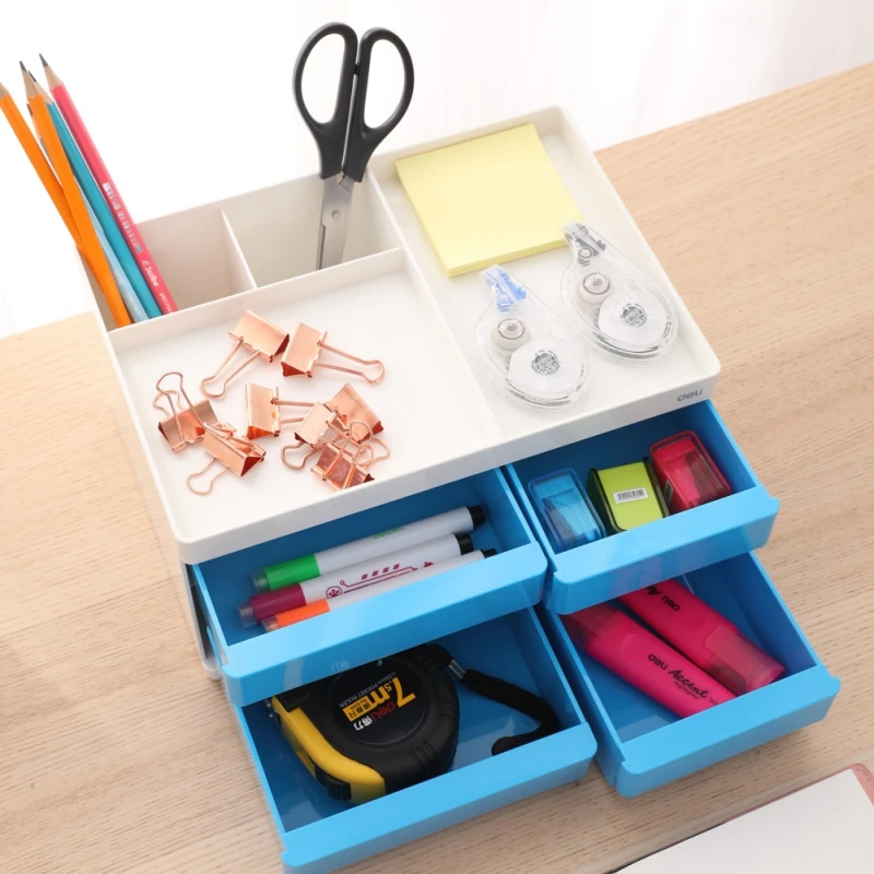 

Deli Desktop Storage Box, multi-compartment design easy to sort items suitable for storing sundries ABS material 26.4*18.9*13cm