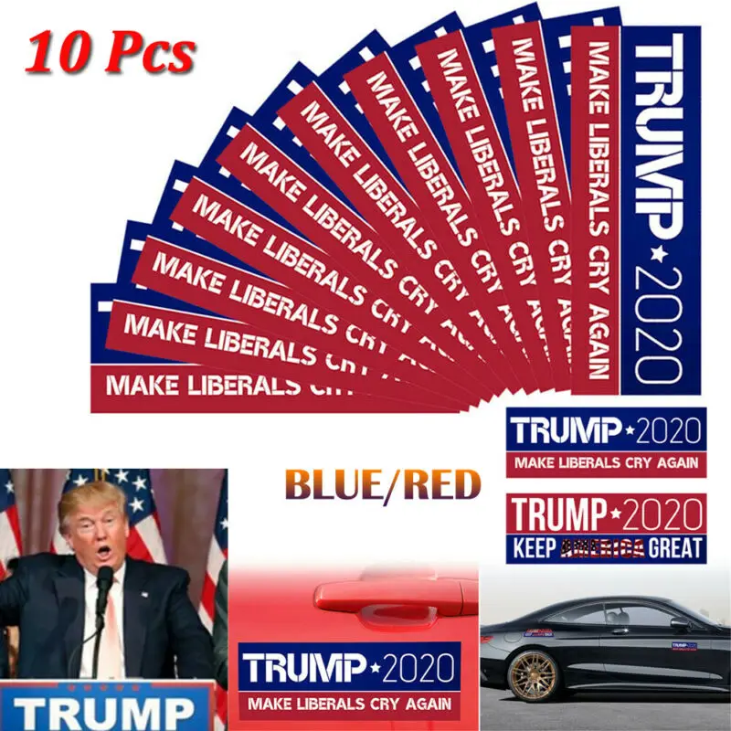 10 шт. Стикеры для кузова автомобиля Дональд Трамп 2020|Флажки вымпелы и конфетти| |