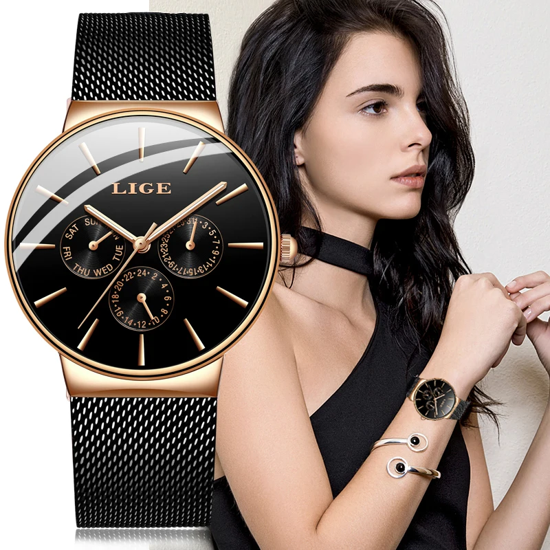 Часы наручные женские кварцевые под розовое золото водостойкие | Наручные часы