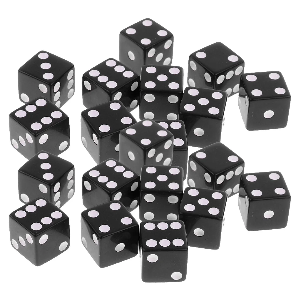 20x шестигранные D6 цифровые игральные кости для вечеринок D & RPG MTG настольные игры