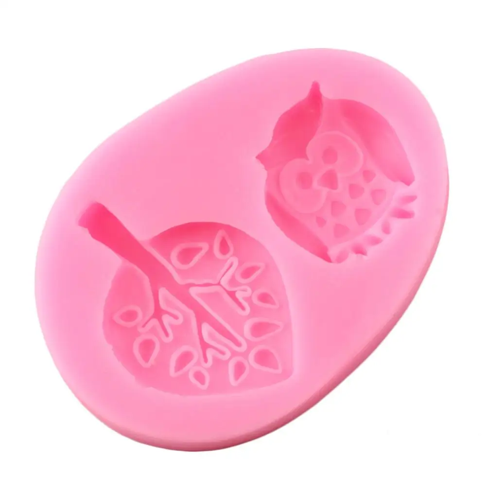 3D Сова листья силиконовые формы кекс сделай сам Топпер инструменты для украшения