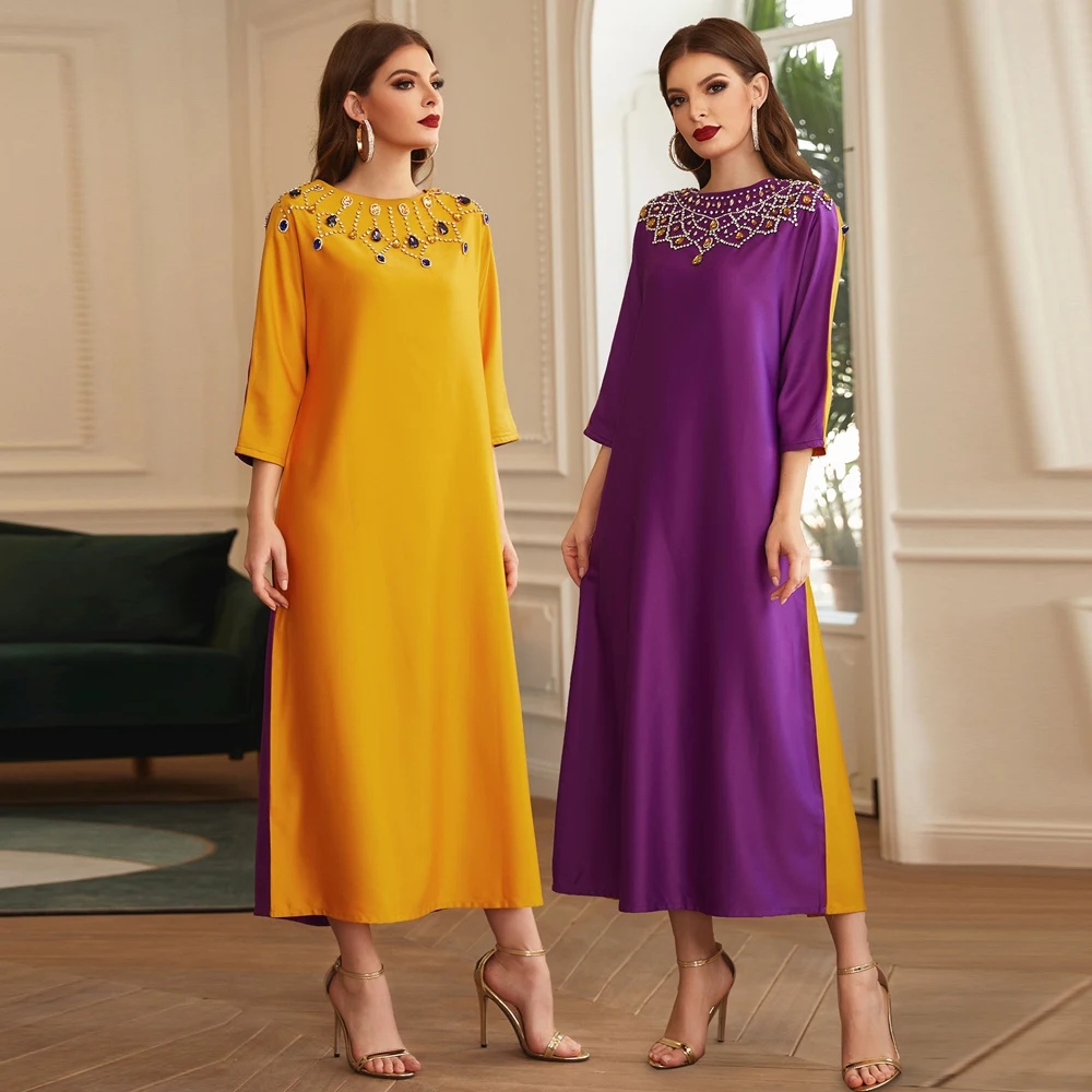 vestir robe de noel cetim muçulmano abaya