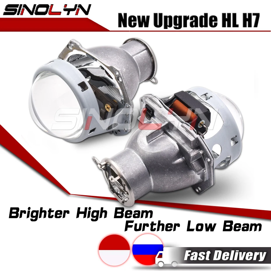 Sinolyn-Lentes de faro delantero H7 3,0 Hella 3R H7 LED D2S D2H HID, lámpara halógena, lente de proyector bi-xenón, accesorios de luces de coche, reequipamiento