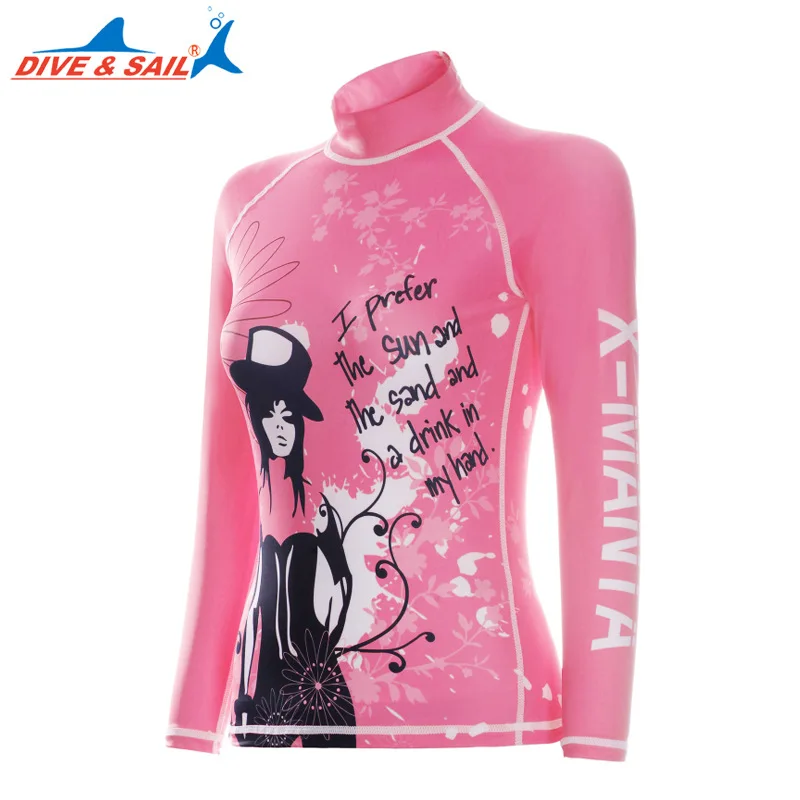 Женская Солнцезащитная одежда Rashguard с длинными рукавами для водных видов спорта