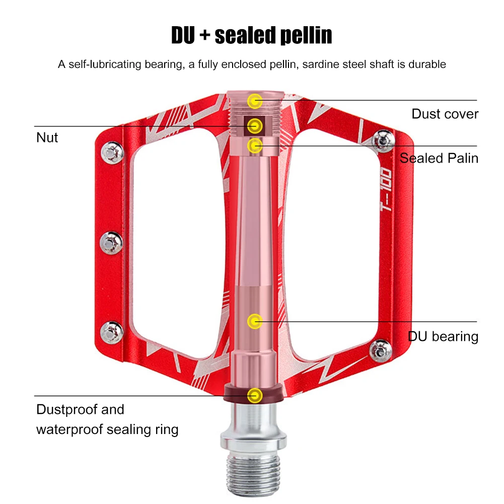 

1 Pair Fixie Bike Pedals Aluminum Alloy MTB Mountain Road Bicycle Platform Flat Pedals Cycling Parts Accessories