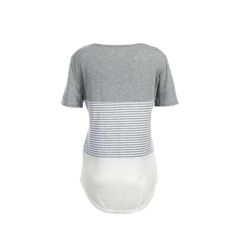 

Women Maternity Breastfeeding Tee Nursing Tops Striped Short Sleeve T-shirt Plus Size S-2XL Maternity Clothing Tees