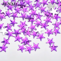 junao 10mm purple star crystal rhinestone flat back acrylic stones applique fancy strass crystal nail art decoration