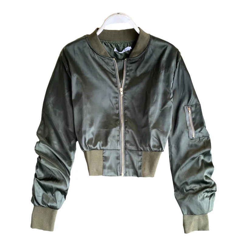 

SALEQI осенне-зимняя короткая женская куртка с высокой талией Корейская Базовая куртка с длинным рукавом для женщин модная бейсбольная форма ...