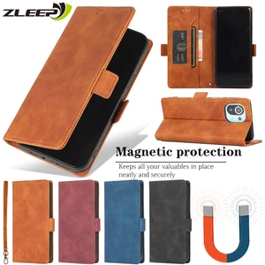 leather case for xiaomi poco x3 m3 m4 11 lite ultra redmi note 11 10 9 s power 10t 9a 9c 9t 8t 8 pro max card slots phone cover free global shipping