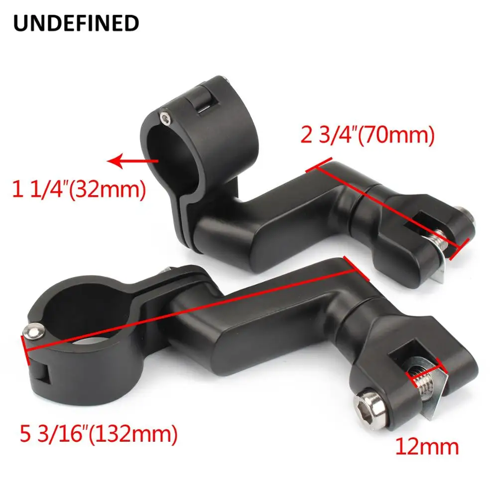 

Black Motorcycle 25mm 32mm 38mm Engine Guard Longhorn Offset Pegs Mounts 1" 1-1/4" 1-1/2" Clamp for Haley Footpeg Clamps