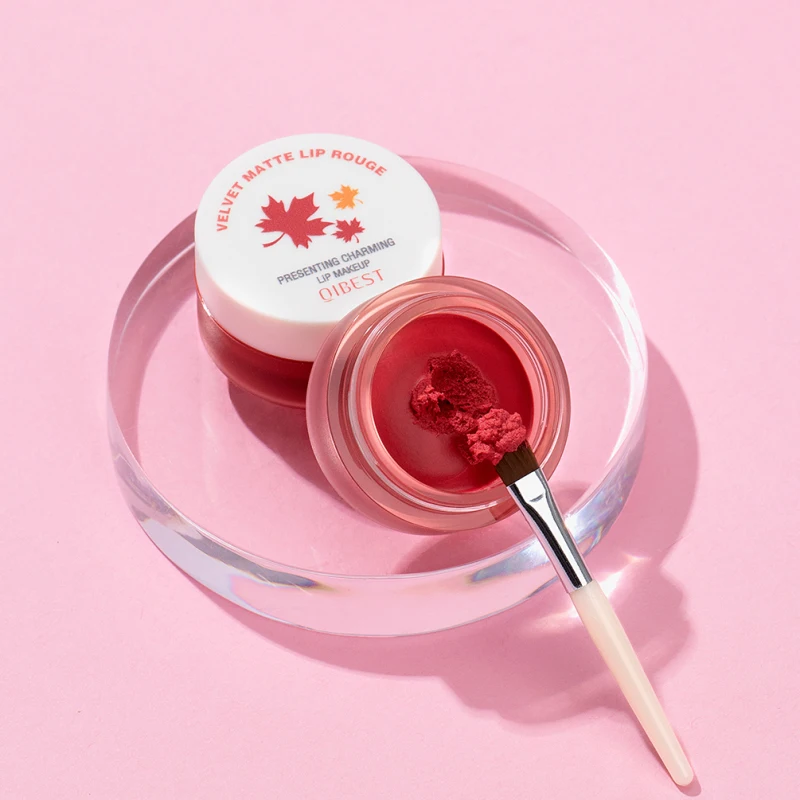 

6 Colors Matte Velvet Canned Lip Mud Nutritious Lipstick with Lip Brush Moisturizer Lip Balm Women Lip Makeup Korean Cosmetics