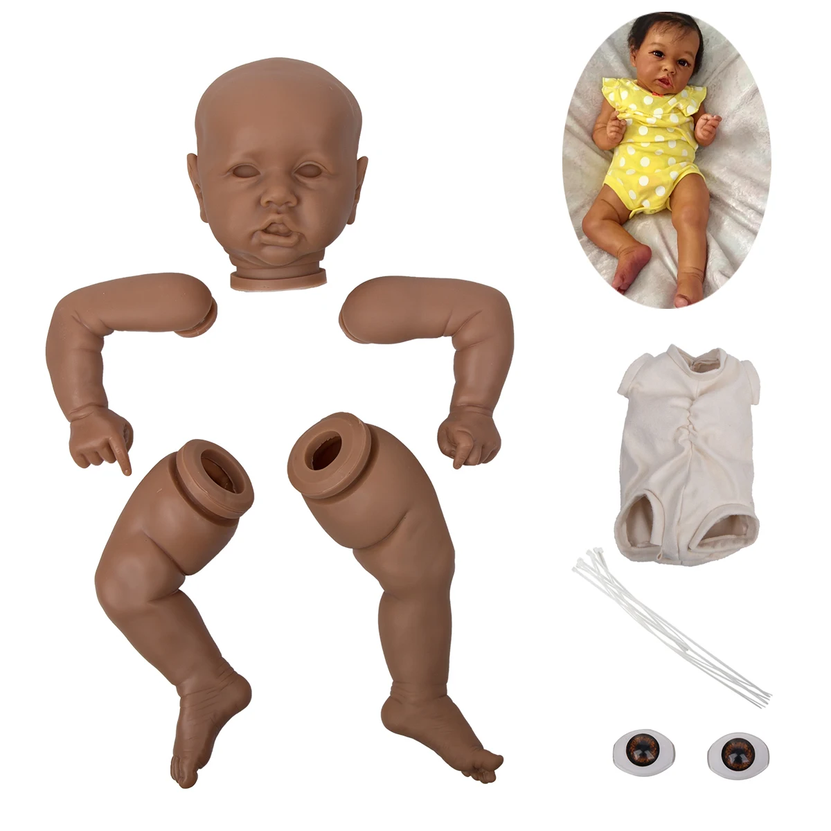 

Doll-Parts Unpainted Blank Kits DIY Lifelike Tink Vinyl Kit For 23 Inches Reborn Baby Head And Arms Legs Easy To Do Reborning
