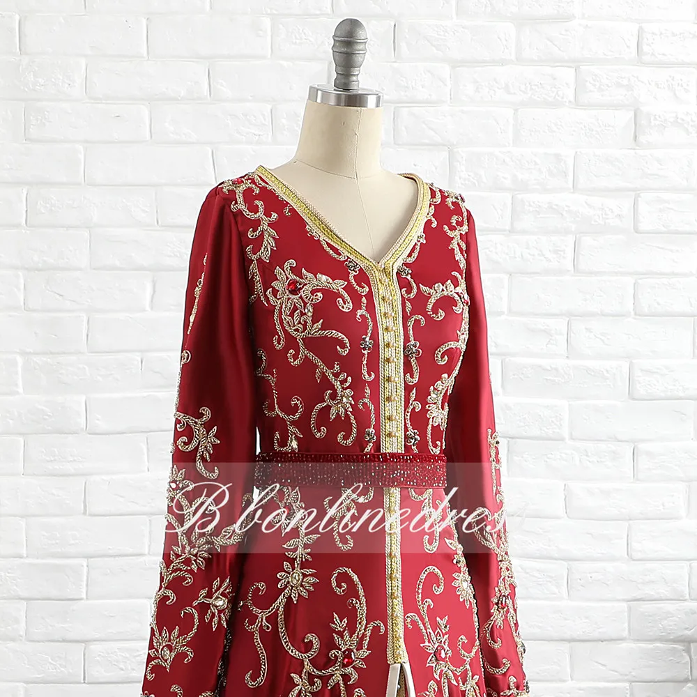 Bbonlinedress марокканские Caftan вечерние платья с бусинами ручная работа мусульманское