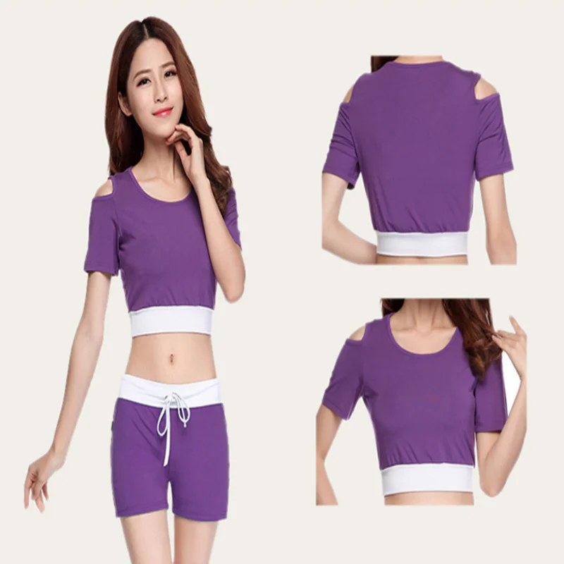 

New Arrival Spring And Autumn Women Belly Dance Clothing Comfortable Dancing Practice Blouse And Shorts Suit